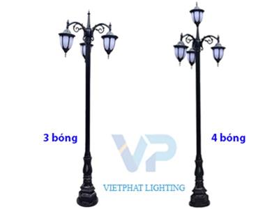 Cột đèn sân vườn DC02 Lắp 3-4 đèn chùa võng lơ